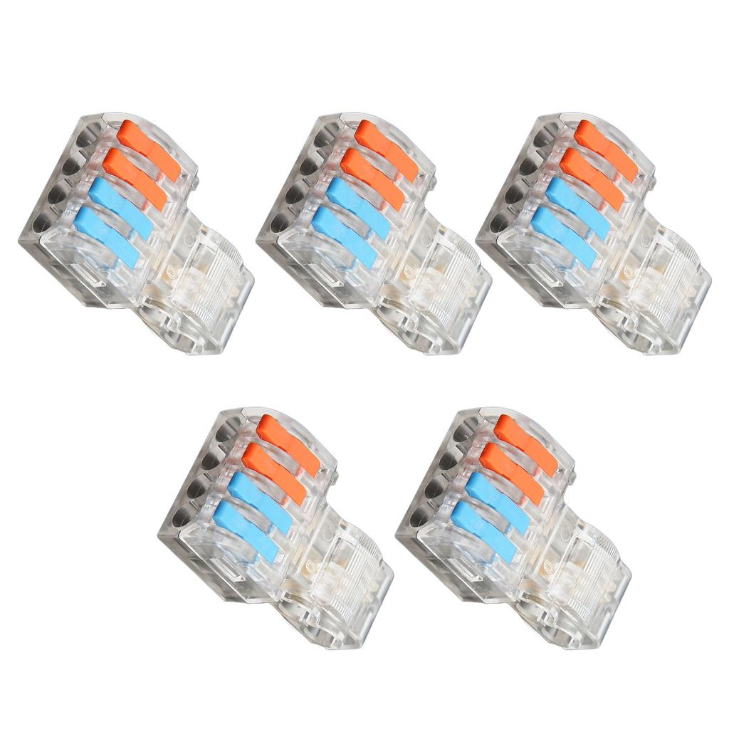 Quick Wire Connector Brass Contact Lever Cable Splitter Terminal Block for Lighting Appliance 250V