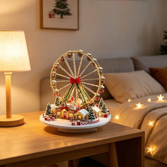 Ferris Wheel Ornament Base 3D Christmas Tree with Built-in Stable Effect Acrylic Decoration