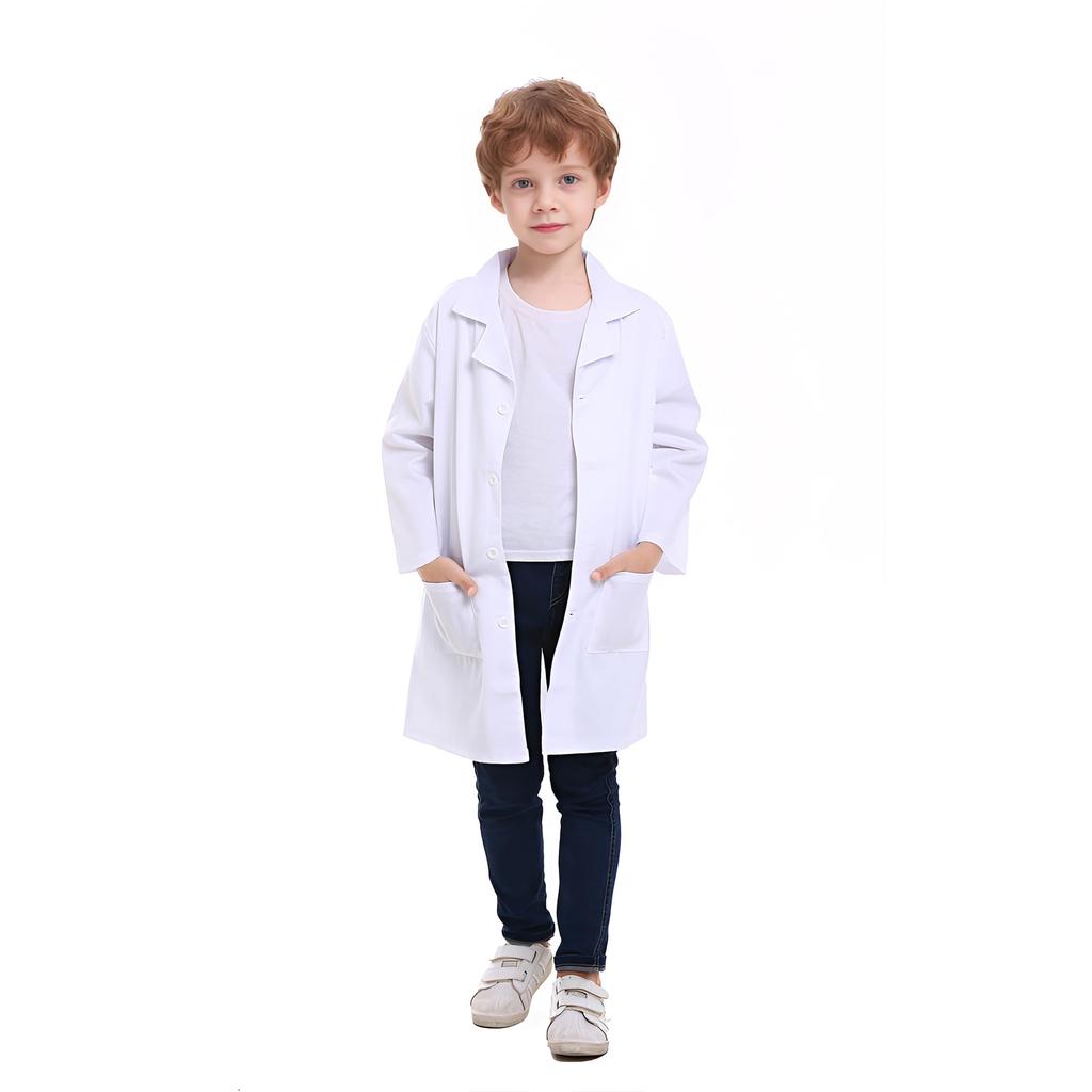 TopTie White Lab Scientist Costume for and Parties White Ages Kids' Coat, School, Halloween, Children's Day, - - 10-12