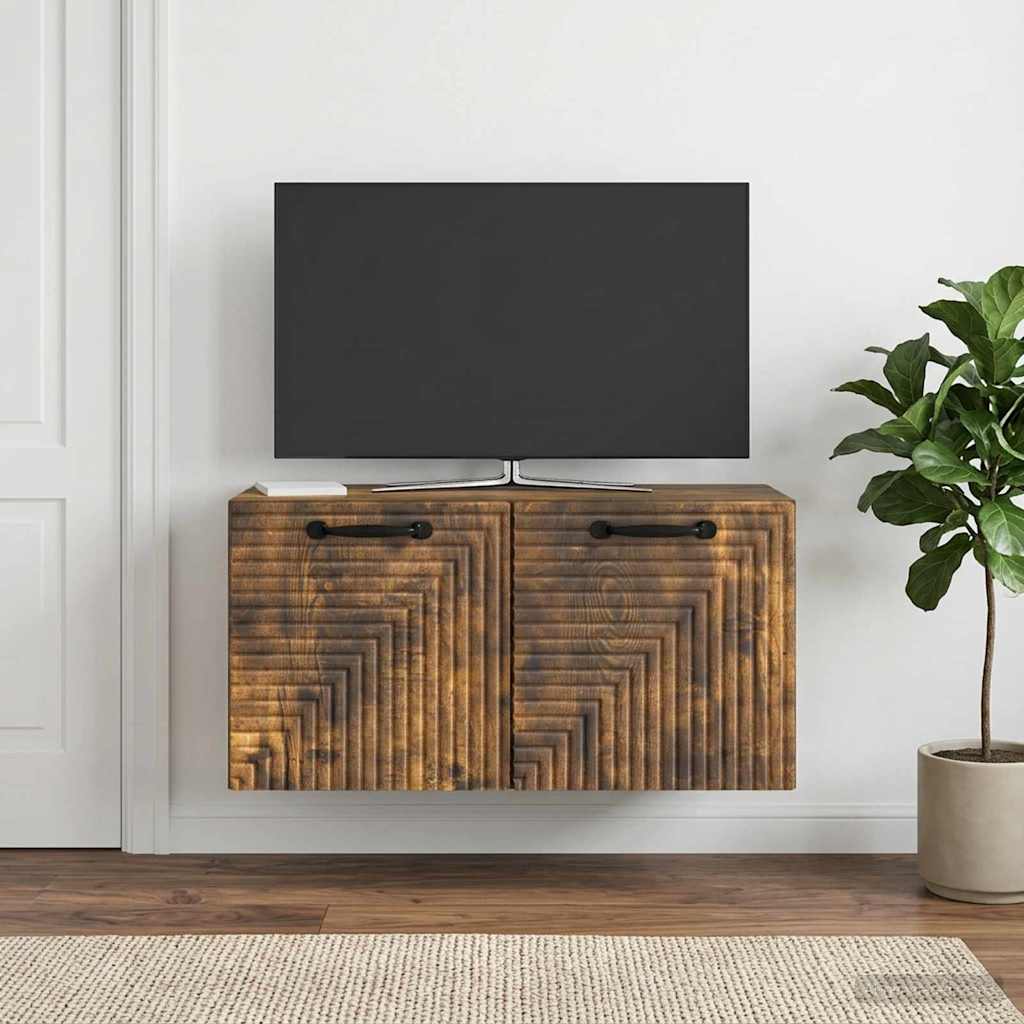 Wall Mounted TV Cabinet Smoked Oak 59.5 x 31 x 30 cm