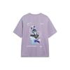 Li-Ning X Disney Round Neck Letter Print Loose Short Sleeve T-Shirt Unisex Tops Smoky-Purple AHST315-5