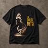 La Dolce Vita Tshirt Vintage Film Poster Style Summer Unisex Loose And Breathable Cotton Tshirt Top