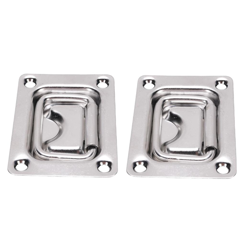 2 Pcs Recessed Hatch Pull Handle 316 Stainless Steel Flush Mount Ring Pull Handle for Boats Yachts 2.98x2.24x0.31in