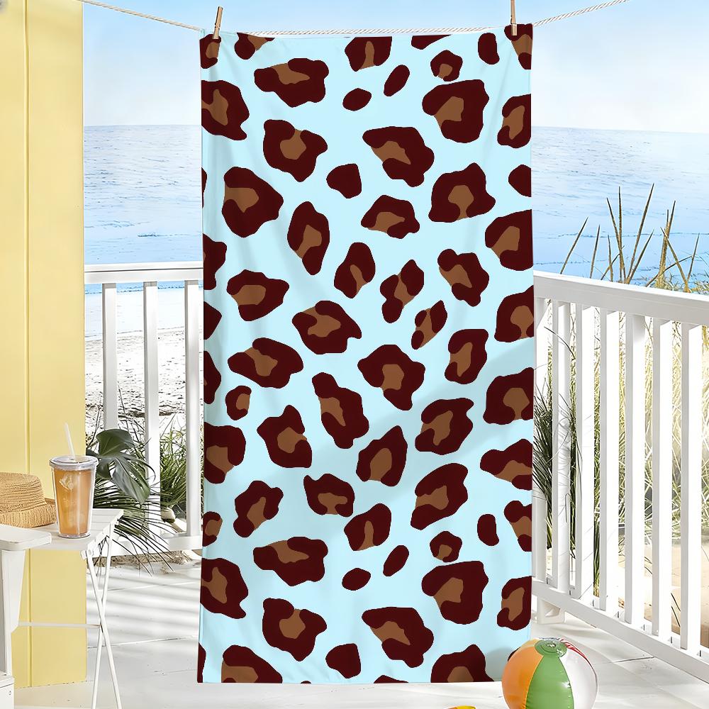 Y2K Fashion Pink Leopard Print Towel Soft Pool Gift For Travel Gym Shower Camping Quick Dry Sports Large Beach Towels