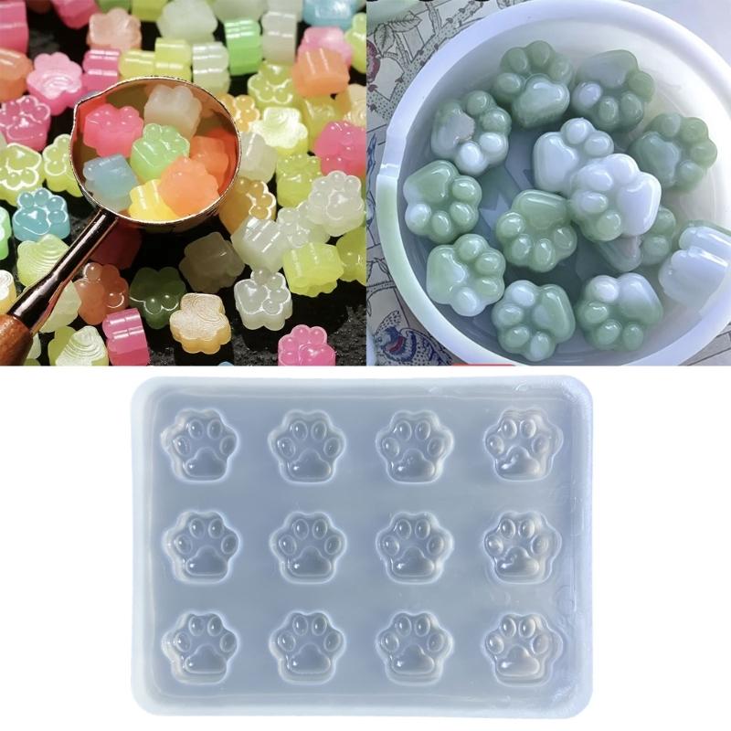 Cat Paw Silicone Resin Molds Animal Claw Epoxy Casting Mold 3D-Footprint Epoxy Resin Mold Keychain Pendant Clay Mold