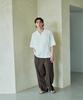 BILLIANT Double-Pleated Semi-Wide Slacks_Brown