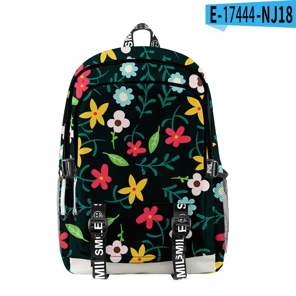Classic Peculiar Beautiful Flowers Student School Bags Unisex 3D Print Oxford Waterproof Notebook Multifunction Travel Backpacks