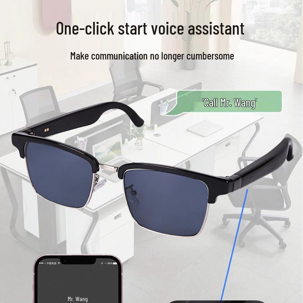 

GM7-A Smart Glasses: Bluetooth Calling, AI Translation, Voice Assistant, Music Playback, Fashionable Design чорний