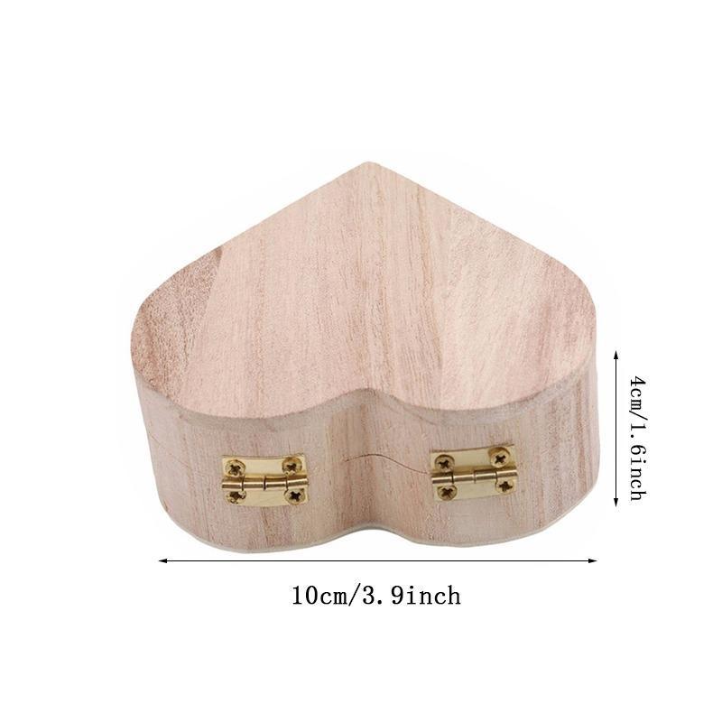 Natural Wood Heart Shape Storage Box Water Resistant Small Cosmetic Organizer Decorative Bathroom Vanity Decor