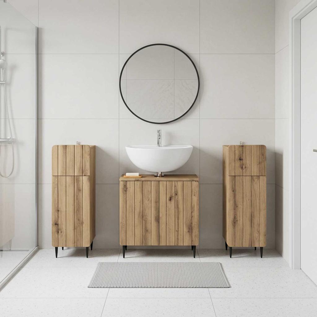 3 Piece Bathroom Cabinet System ZWOLLE Artisan Oak