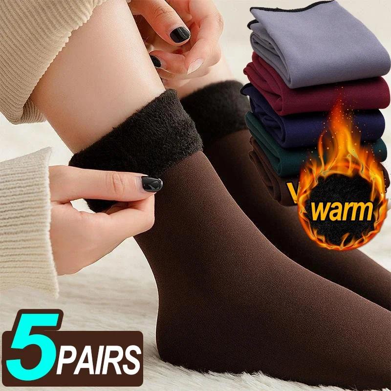 

Winter Warm Thicken Fleece Short Socks Women Thermal Cashmere Wool Socks Snow Velvet Boots Home Floor Calcetines Mujer