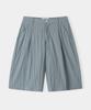 Piali Diagonal Pocket Nylon Wrinkle Bermuda Shorts (Graysh Blue)