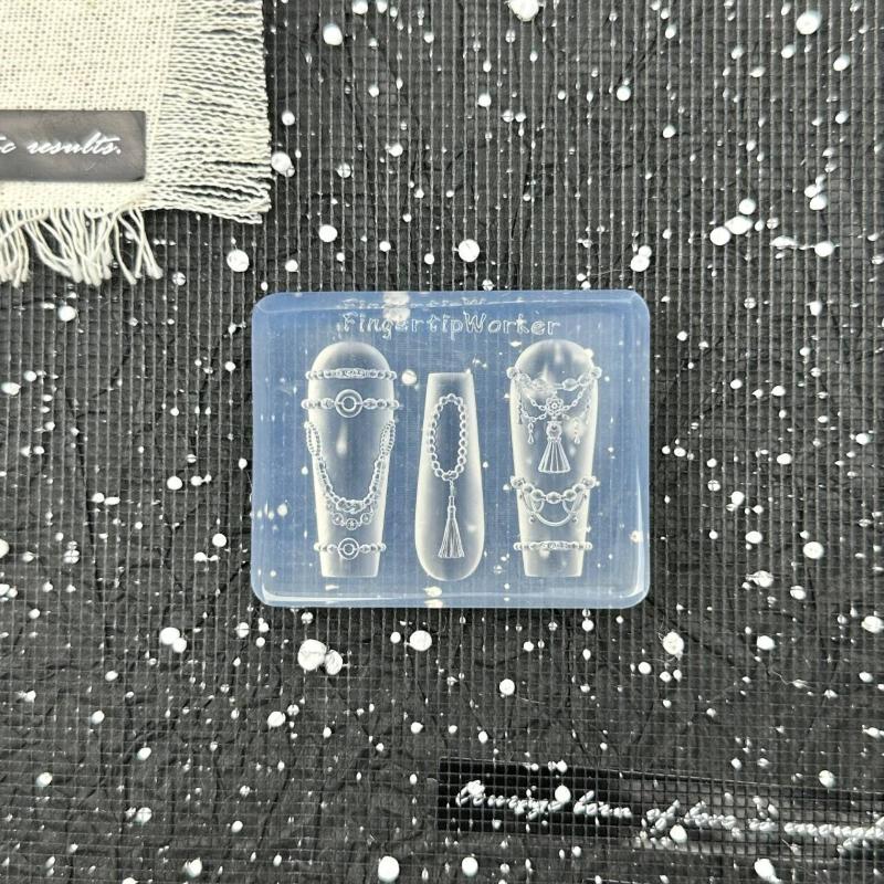 3D Retro Chinese Knot Silicone Nail Carving Mold Sweet Flower Nail Templates Diy Nail Art Decoration Manicure Design Tools