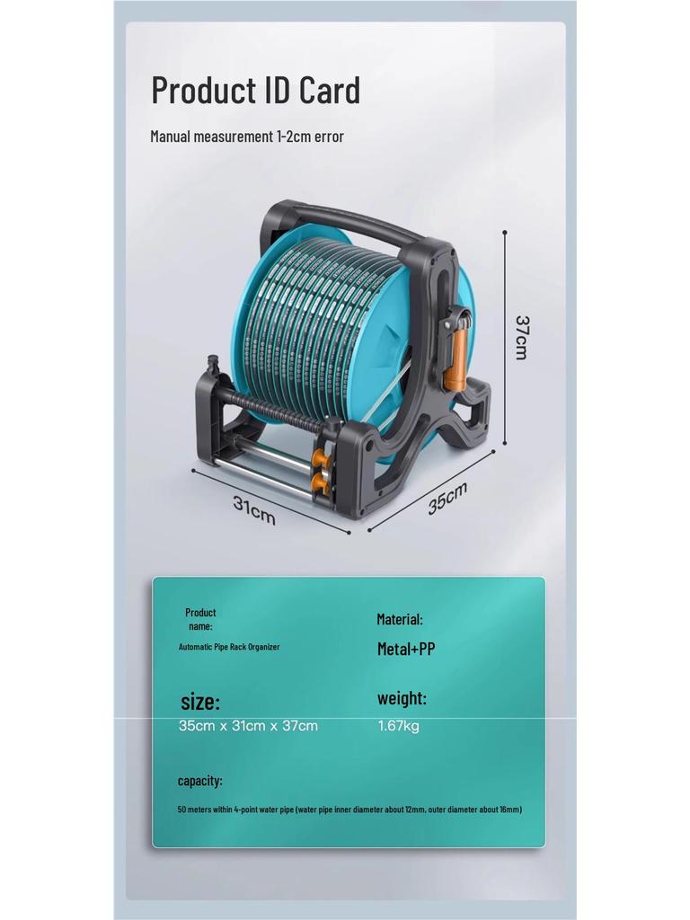 High-Pressure Garden Hose: Versatile Watering & Car Wash Gun with Retractable Reel for Gardening & Home Use