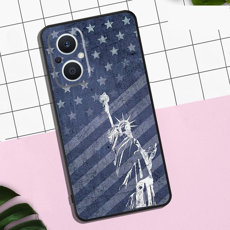 

USA American Flag Case For OPPO Reno 7 8 10 11 12 13 Pro 13F 12F 11F 8T OPPO Find X8 Pro X6 X3 X5 Lite Cover OPPO Reno10 5G