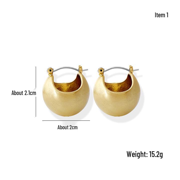 Savi Blogger Silver Brushed Metal Ball Earrings for Cold Wind Temperament