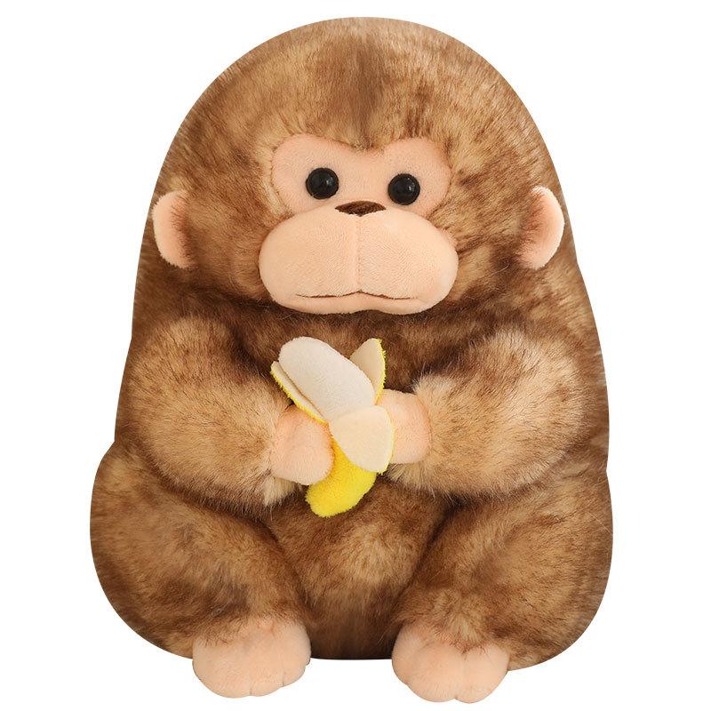 Cute Golden Monkey Doll Plush Toy Real Orangutan Banana Monkey Doll Grab Machine Doll Zodiac Monkey Gift