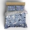 Shark Print Decor Set Bedding Set with 1 Duvet Cover 2 Pillowcases Single Double King Queen Gift