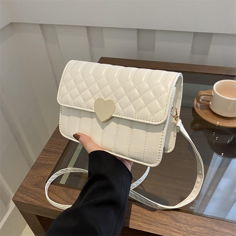 

Премиальная текстура нишевая сумка женская 2025 новая модная мода любовь сумочка бриллиант универсальная плечевая сумка-мессенджер белый