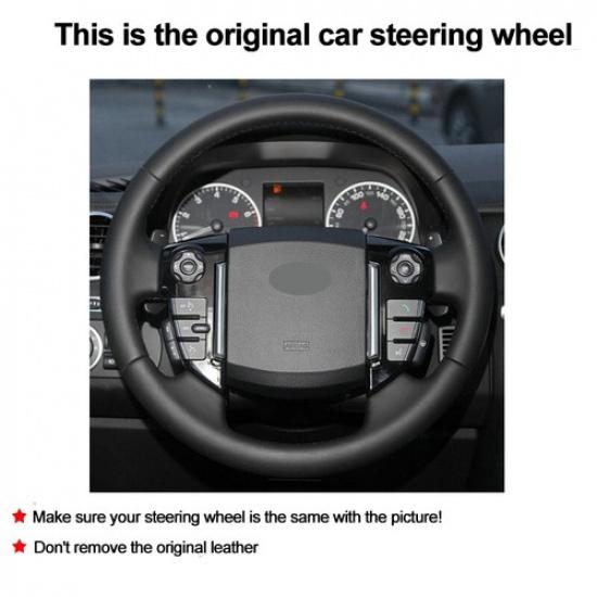 Hand Sewing Car Steering Wheel Cover Wrap For Land Rover Discovery 4 2010-2016
