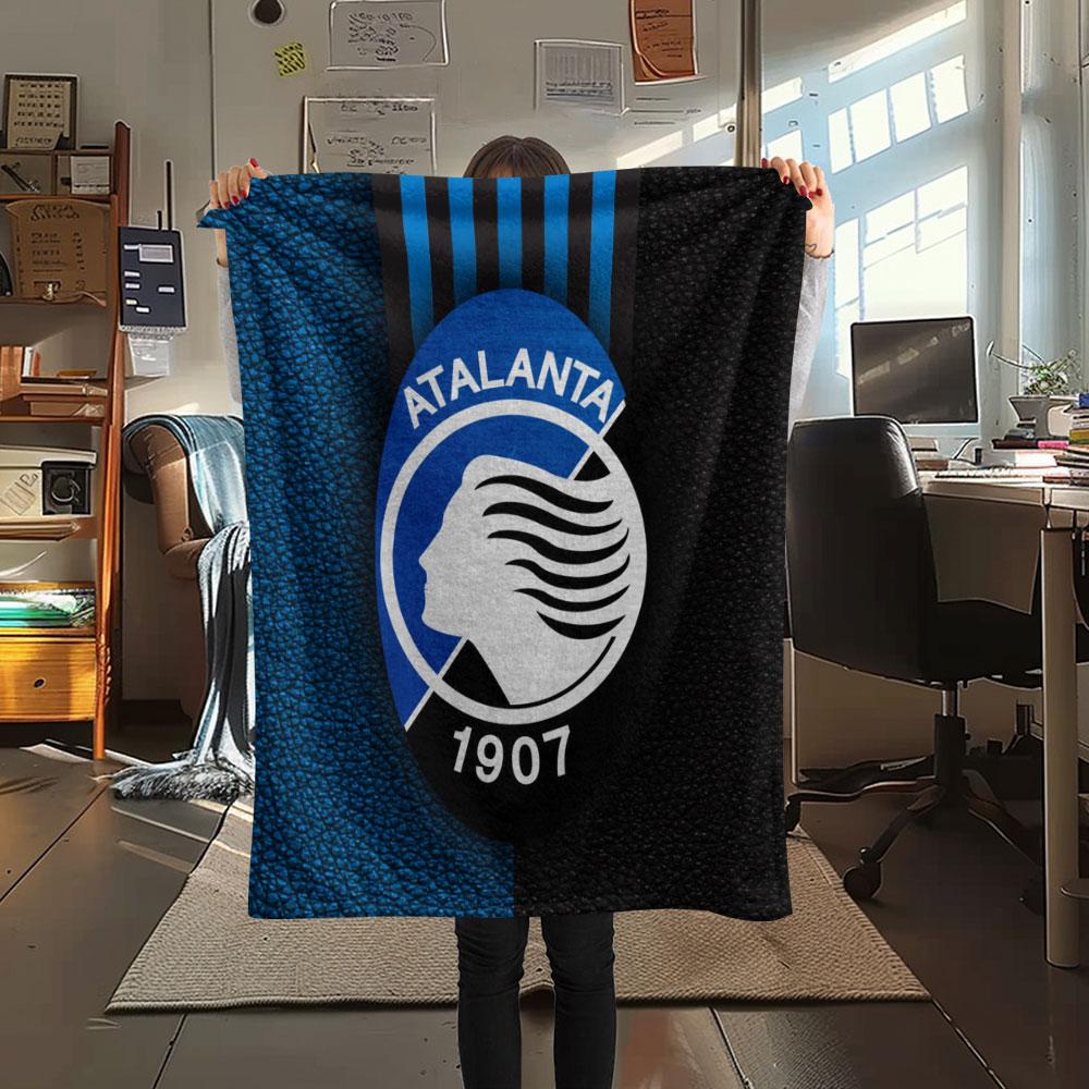 Coperta in Flanella Stampata Atalanta BC, morbido plaid per camera da letto e divano, lavabile, merchandising per tifosi di calcio, ottimo regalo.