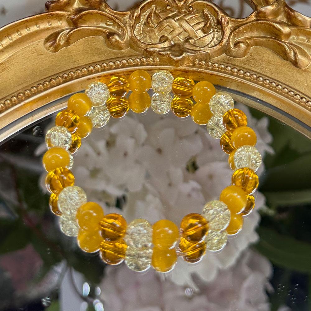 

Привлечение богатства, браслет из бусин из натурального камня в богемном стиле, символизирующий деньги, изобилие и процветание 18cm