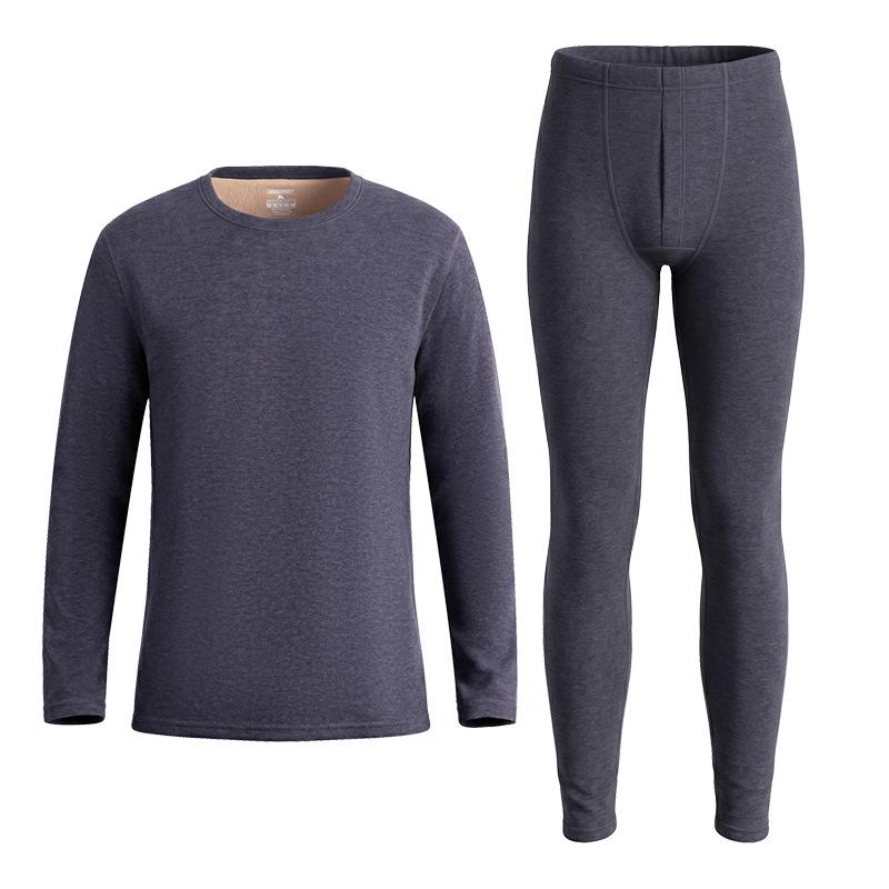 Men's & Women's Warm Velvet Underwear Set - Autumn/Winter, Cationic Brushed, Camel Hair