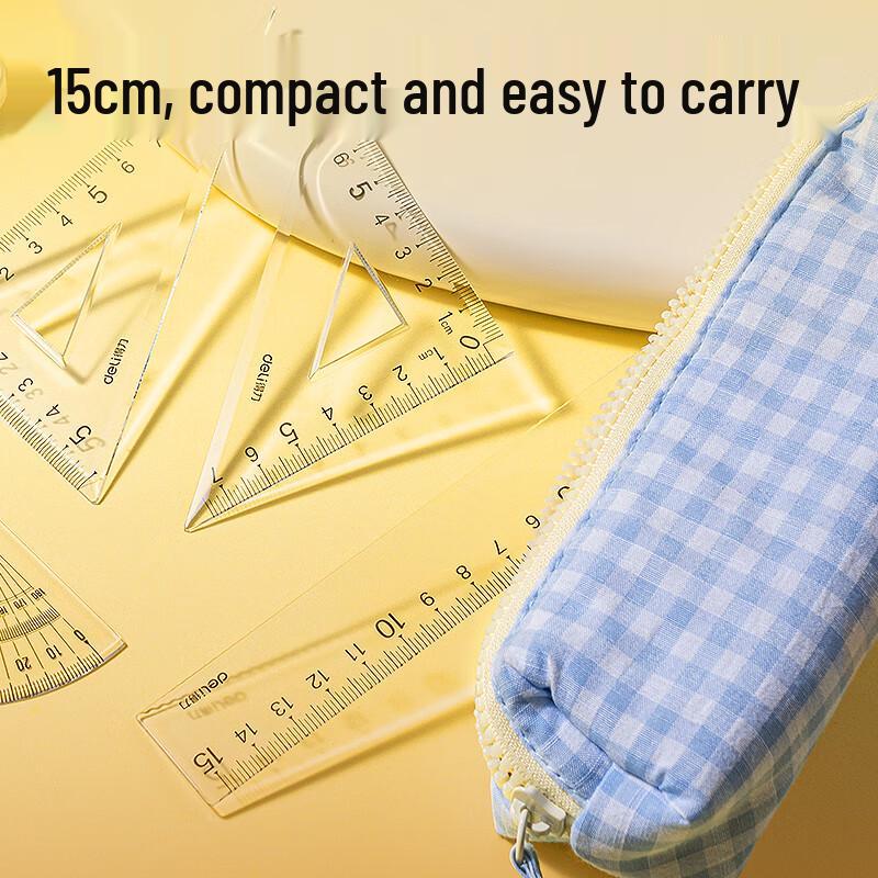 Deli 4-Piece Geometry Ruler Set