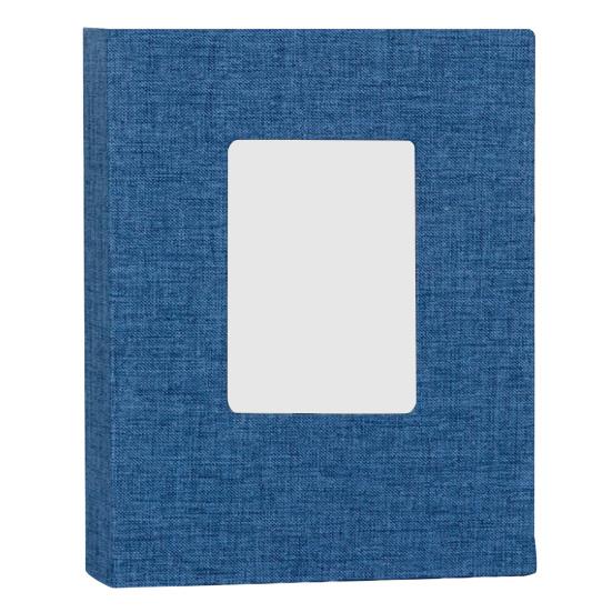 Stoff-Fotoalbum mit 208 Taschen Einsteck-Fotoalben Leinenbezug Erinnerungsbuch mit Frontfenster für Familie Jahrestag Urlaub Hochzeit Baby