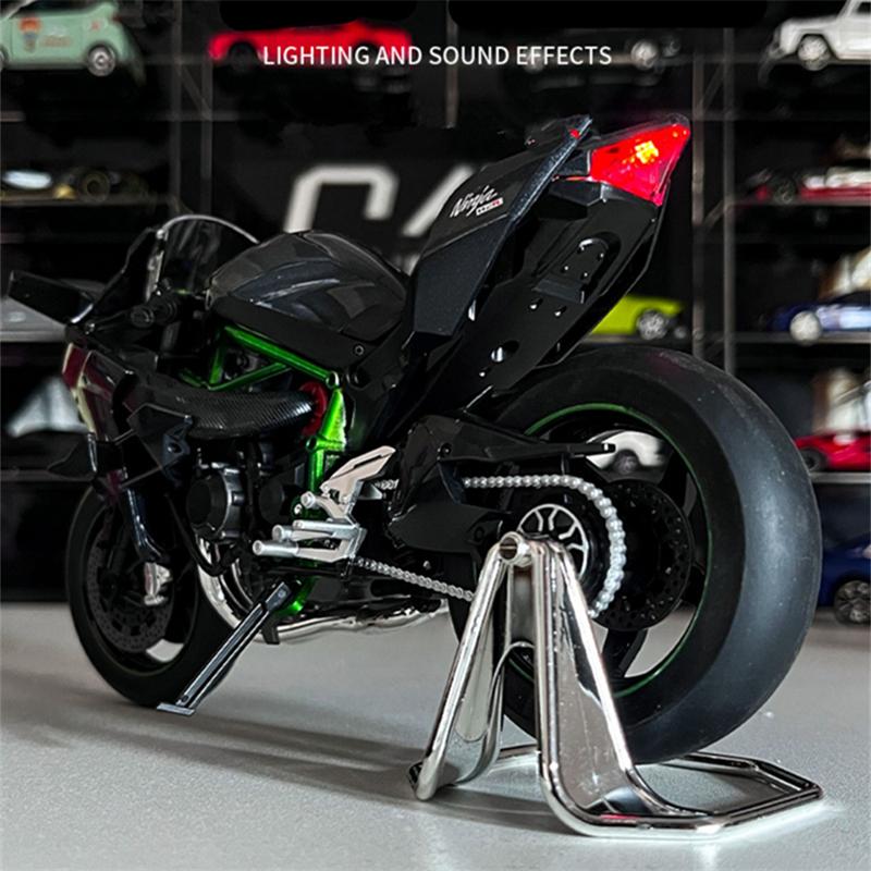 1/9 KAWASAKI H2R Alloy Racing Motorcycle Diecasts Street Motorcycle Model Simulation Sound and Light Collection Childrens Gifts