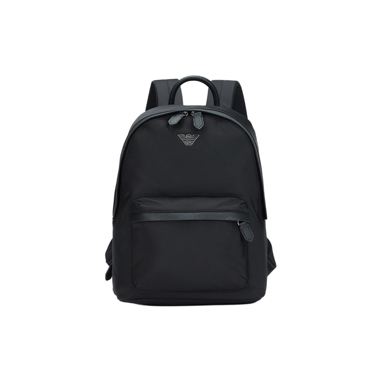 

Emporio Armani Travel Essentials 32 Solid Color Logo Embroidered Zipper Closure Fabric Backpack Women Backpack Black Y3L111-YWS1E-80001 Basic Set (Bag+Dust Bag)