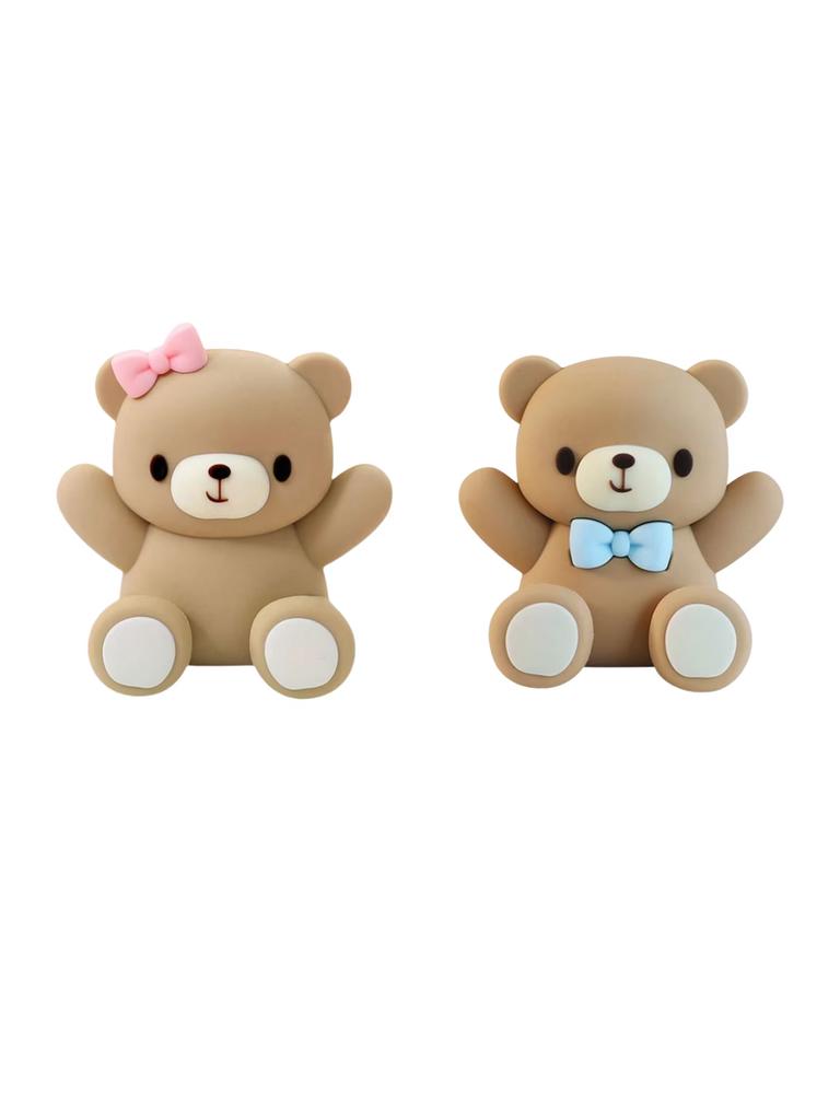 3D Bear Cake Top Tie Bear Cake Decoration Boy and Girl Baby Shower Gender Reveal Birthday Party Supplies