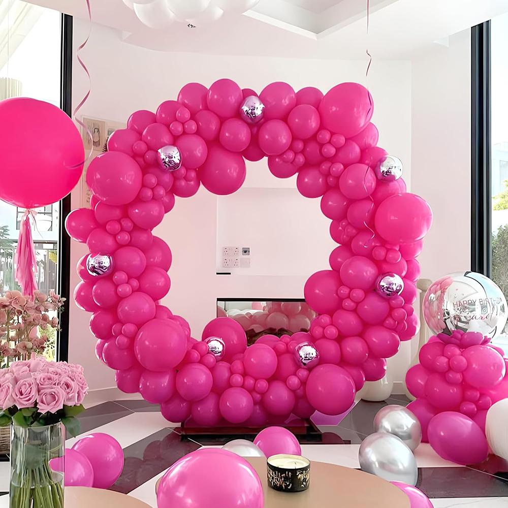 Hot Pink Ballon Arch Rose Red Balloons Garland Kit Wedding Valentine Day Anniversary Birthady Party Graduation Decoration Globos