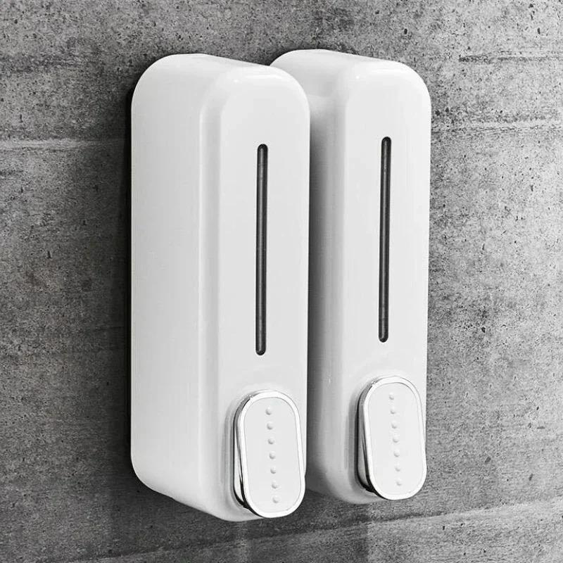 1-2pcs Hotel Manual Soap Dispenser Wall Mounted Shampoo And Shower Gel Box Bathroom Soap Bottle Portable Press Dispense Liquid