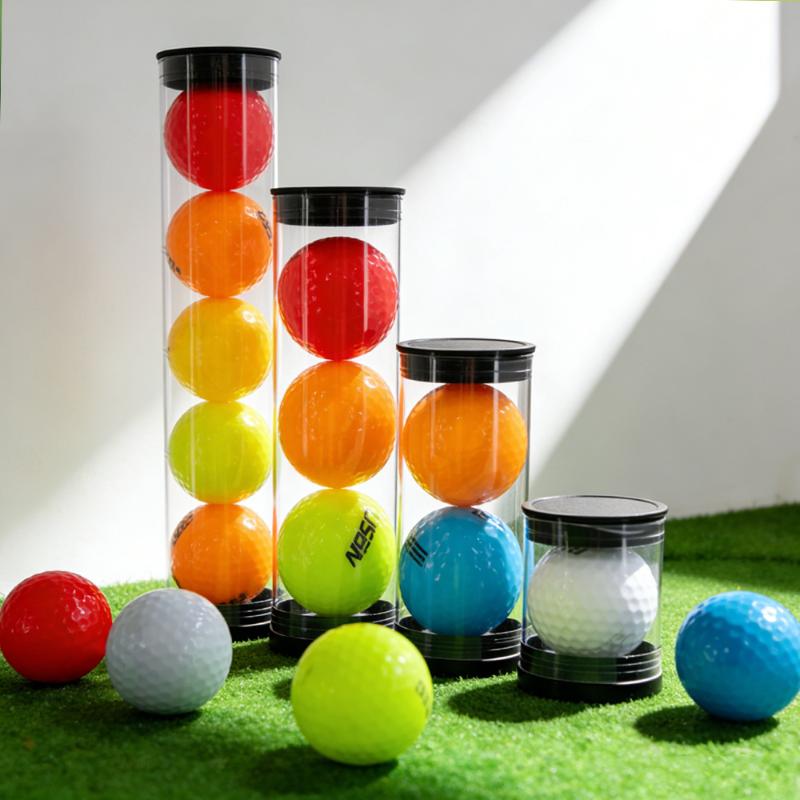 Portable Golf Container Case Golf Ball Tube Pc Transparent Round Plastic Packaging Box Various Specifications Balls Gift Box