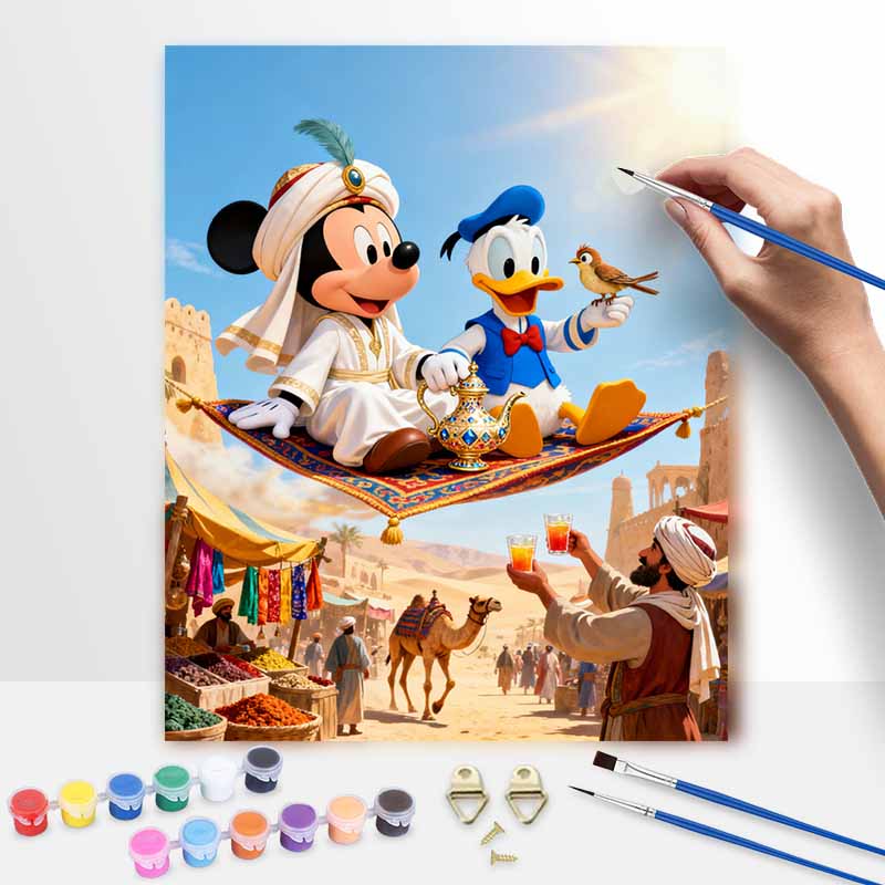 Disney Oil Paint Digital Painting Art Kit Arabian Market Magic Carpet FillIn Painting Home Decor