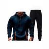 Mens Fleece-Lined Hooded Sweatshirt Set Casual Long Sleeve Tracksuit Winter Outfit