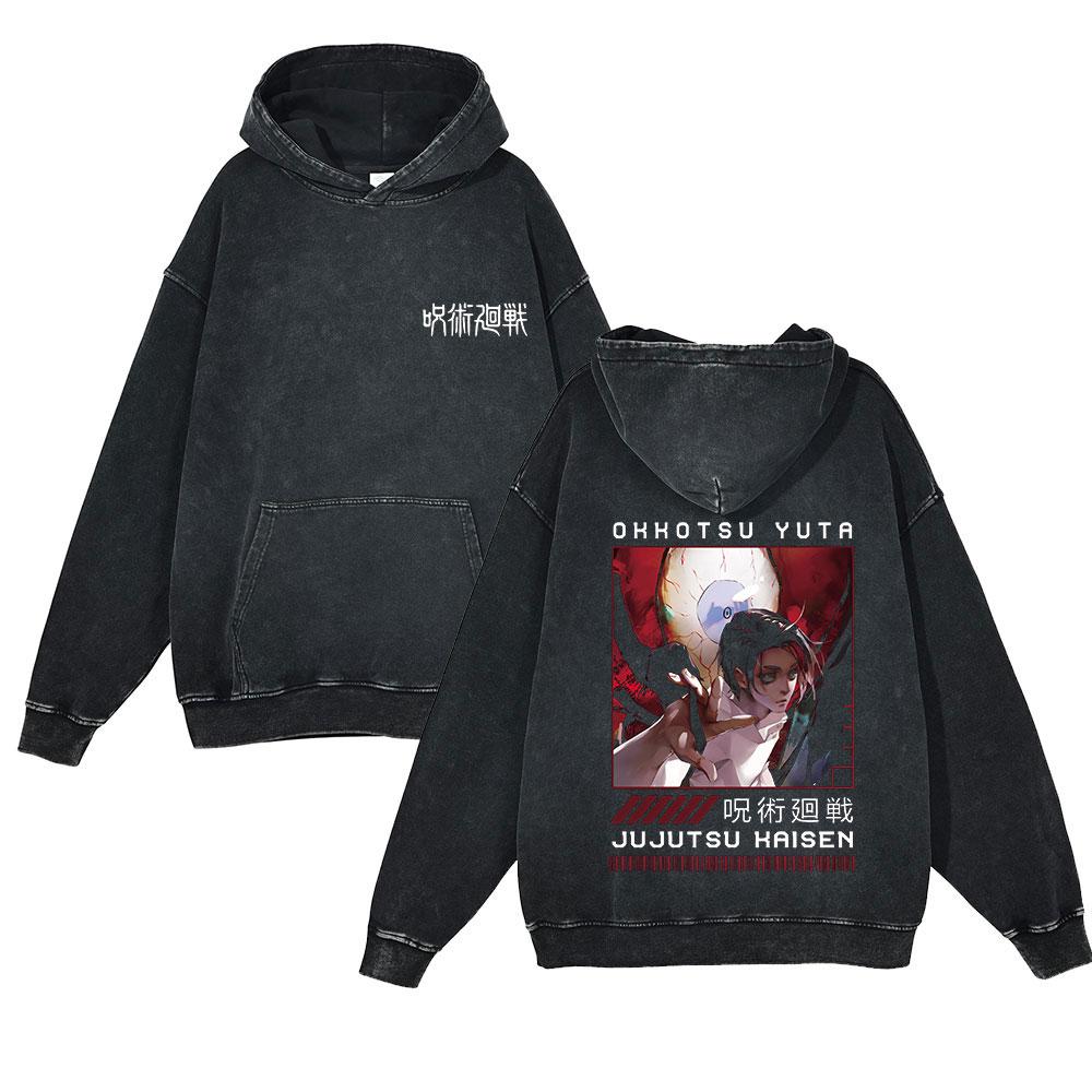 Anime Jujutsu Kaisen Geto Suguru Funny Print Hooded Men Women Cotton Hoodies Plus Size Streetwear Harajuku Vintage Sweatshirt