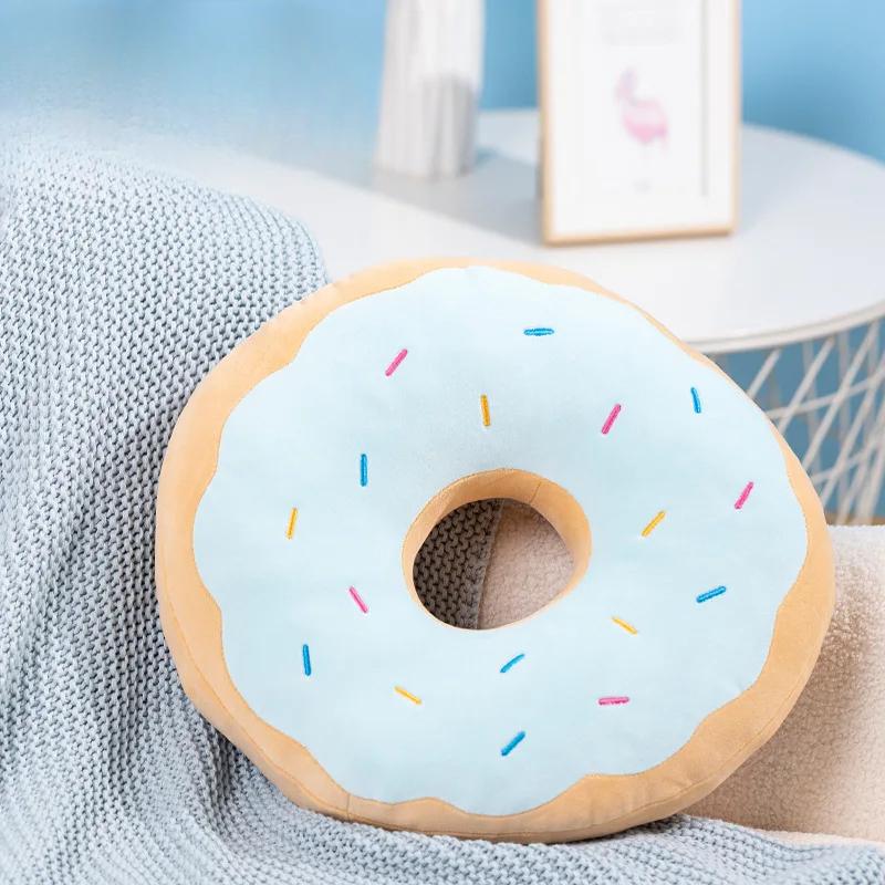 Simulated Donut Plush Pillows Office Backrest Cushion Sofa Cushion Birthday Gifts Bread Plush Toys Sleeping Pillow Doll