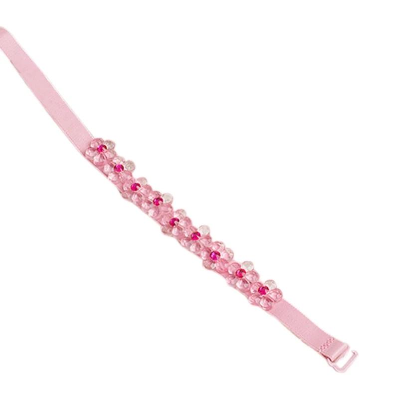 Kristall Diamant Blume Unterwäsche mit Doppel-Schulterträger Sexy und Niedlich Träger Unsichtbarer Elastischer BH-Träger