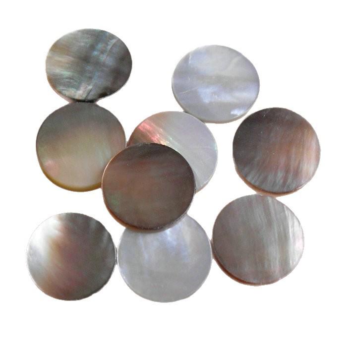 Black Mother of Pearl Round Pieces for Jewelry and Nail Art - Sizes 5mm to 20mm