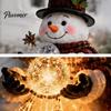 Charming Yard Decoration for Night Solar Snowman Water Fountain Garden Light, Glowing Lamp with Magic Powered Terrace Art Effect, Resin Outdoor Statue