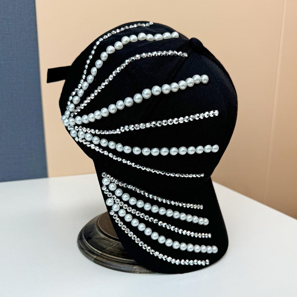 Nouveau printemps et été casquette de baseball incrustée de diamants casquette de protection solaire casquette à la mode polyvalente chapeau en strass
