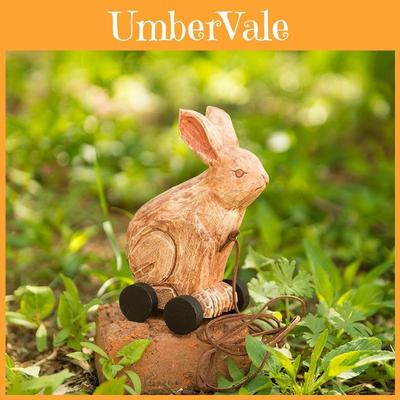 Wooden Craft Toy Car With Cute Bunny Design For Kids And Home Decor