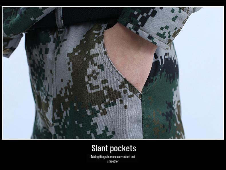 Unisex Camouflage Training Suit Set for Summer and Autumn - Durable, Lightweight Workwear for Students