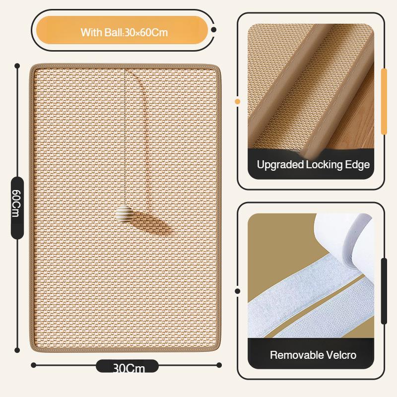 Cat Sisal Mat Furniture Wall Anti-Scratch Pad Wear-resistant Cat Scratching Board for Cat Paw Training Protect Couch and Carpets