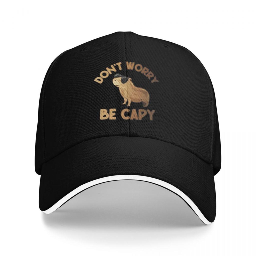 Dont Worry Be Capy Capybaras Baseball Caps Snapback Baseball Hats Breathable Casual Casquette Outdoor Unisex