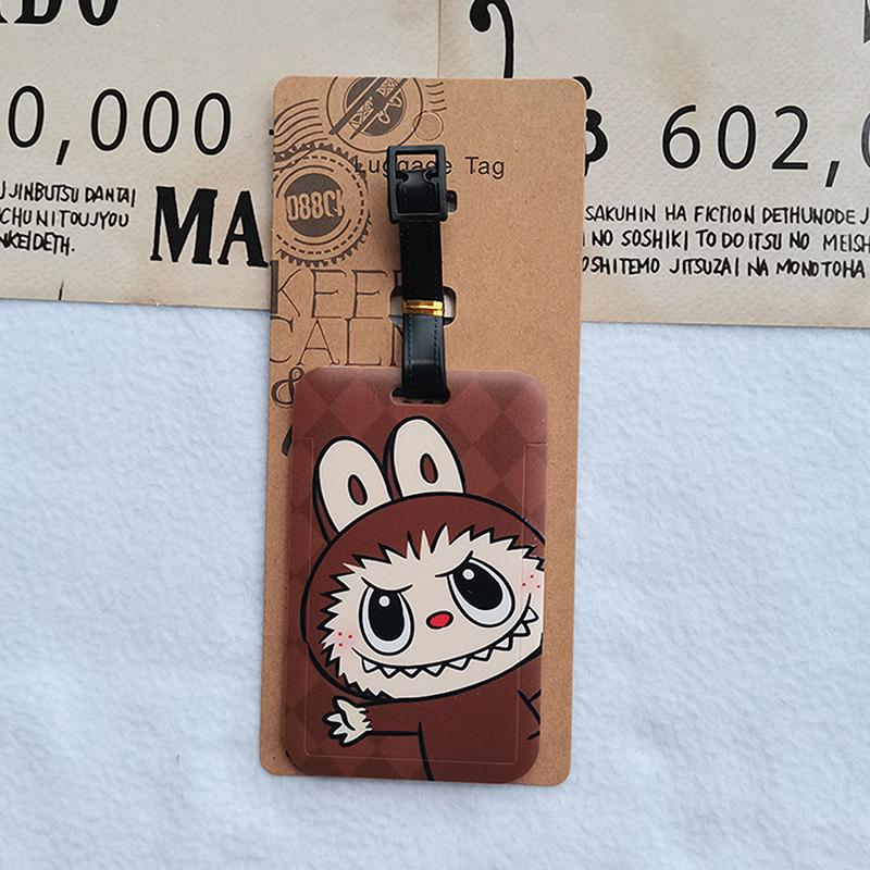 Cartoon  Labubu Travel Luggage Tags Cute Suitcase Hangings Decoration Portable Luggage Consignment Identification Tags