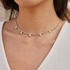 European and American zircon jewelry titanium steel necklace niche clavicle chain stainless steel