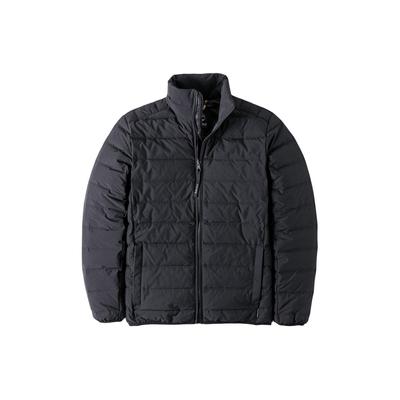 Jachetă de puf pentru bărbați, cu guler înalt, design cu fermoar, culoare uni, mâneci lungi, îmbrăcăminte exterioară neagră A1NDQ-001